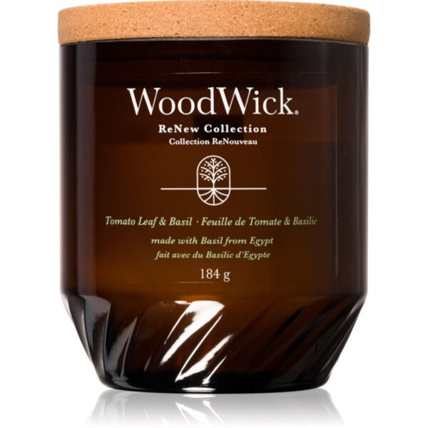 Woodwick Tomato Leaf & Basil lumânare parfumată 184 g-ro
