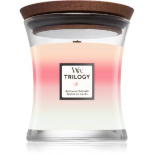 Woodwick Trilogy Blooming Orchard lumânare parfumată 275 g-ro