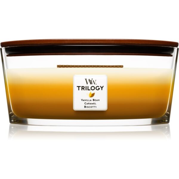 Woodwick Trilogy Café Sweets lumânare parfumată cu fitil din lemn (hearthwick) 453.6 g-Țena