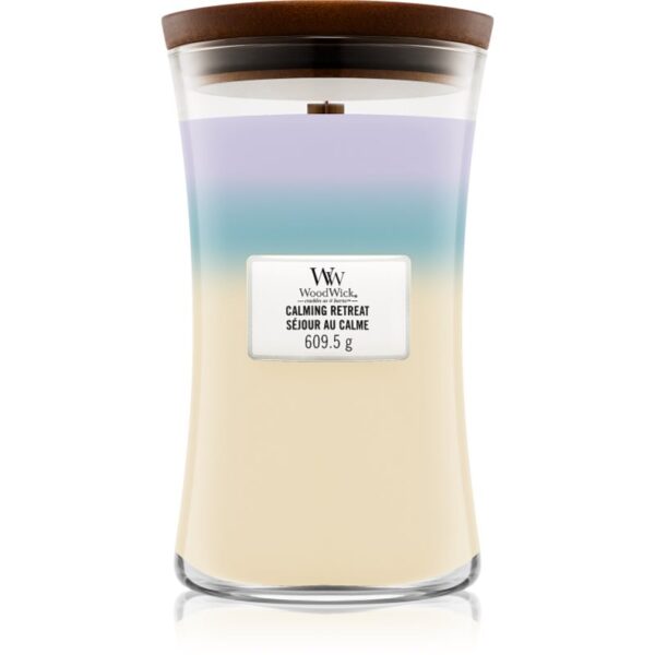 Woodwick Trilogy Calming Retreat lumânare parfumată cu fitil din lemn 609.5 g-Țena