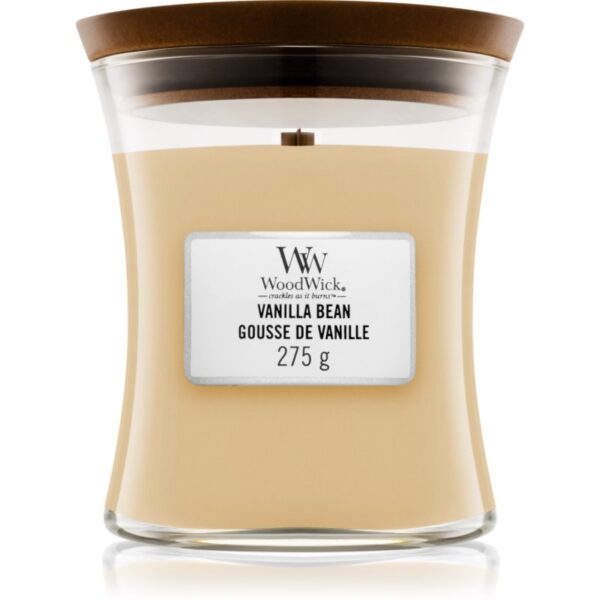 Woodwick Vanilla Bean lumânare parfumată cu fitil din lemn 275 g-ro