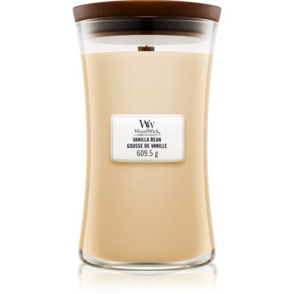 Woodwick Vanilla Bean lumânare parfumată cu fitil din lemn 609