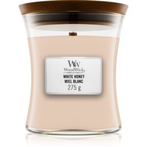 Woodwick White Honey Miel Blanc lumânare parfumată cu fitil din lemn 275 g-Țena