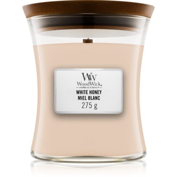 Woodwick White Honey Miel Blanc lumânare parfumată cu fitil din lemn 275 g-Țena