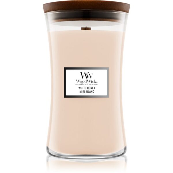 Woodwick White Honey lumânare parfumată cu fitil din lemn 609.5 g-Țena