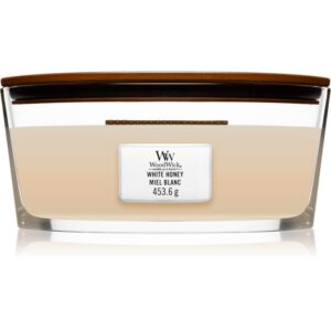 Woodwick White Honey lumânare parfumată cu fitil din lemn (hearthwick) 453 g-Țena