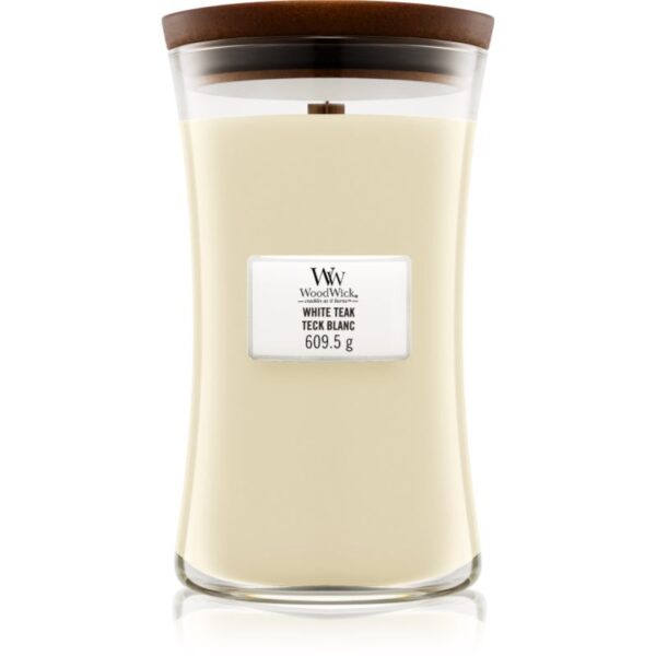 Woodwick White Teak lumânare parfumată  cu fitil din lemn 609.5 g-ro