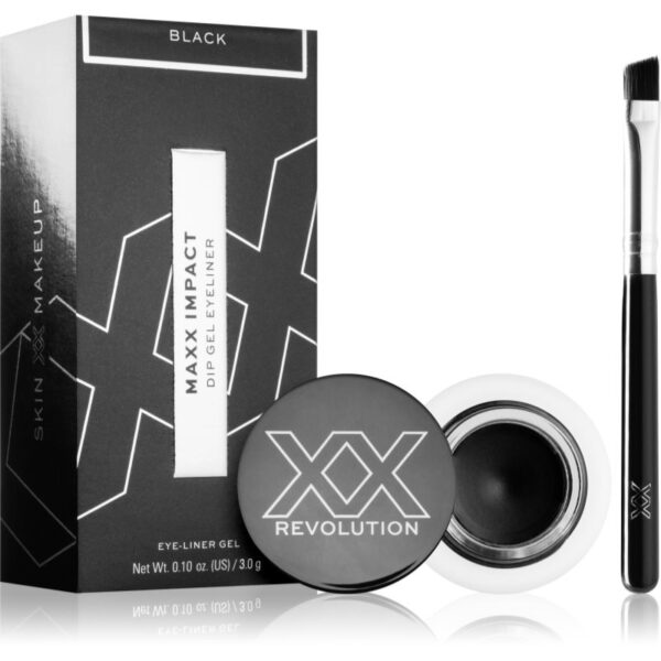 XX by Revolution MAXX IMPACT eyeliner-gel cu pensula culoare Black 3 g-Țena