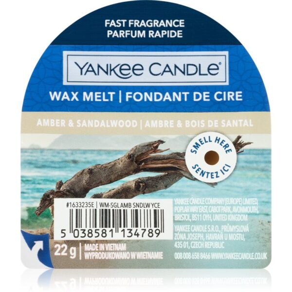 Yankee Candle Amber & Sandalwood ceară pentru aromatizator 22 g-ro