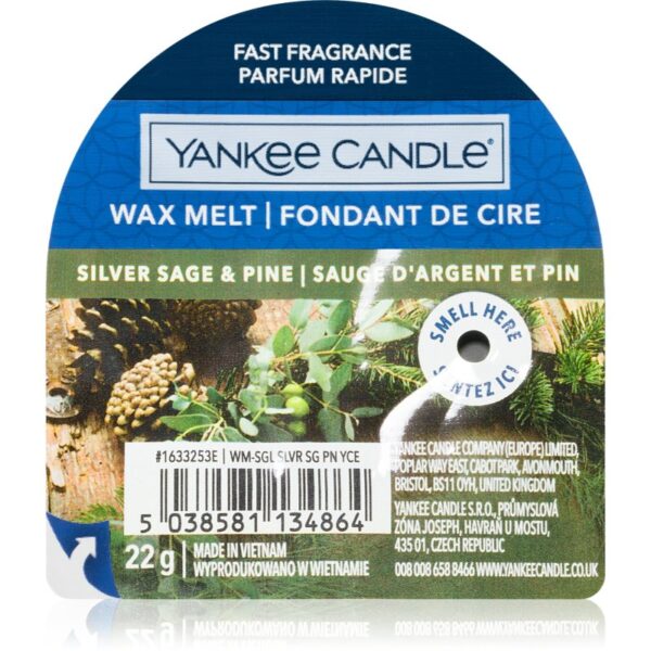 Yankee Candle Silver Sage & Pine ceară pentru aromatizator 22 g-ro