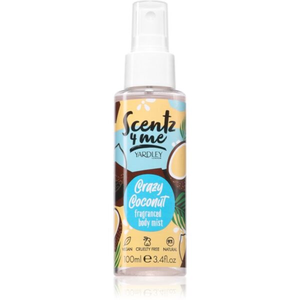 Yardley Scentz 4 Me Crazy Coconut Body Mist pentru femei 100 ml-ro