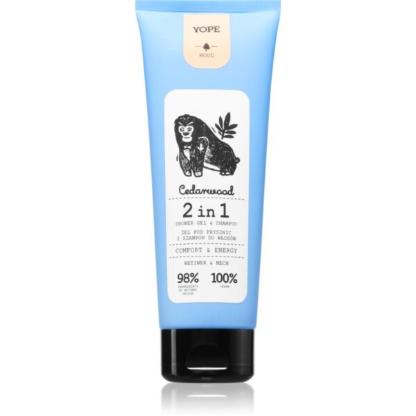 Yope Wood Gel de duș și șampon extra-delicat 2in1 250 ml-Țena