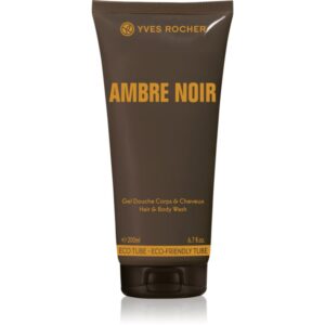 Yves Rocher Ambre Noir gel de dus pentru corp si par pentru barbati 200 ml-Țena