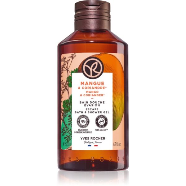 Yves Rocher Bain de Nature gel de dus revigorant Mango & Coriander 200 ml-Țena