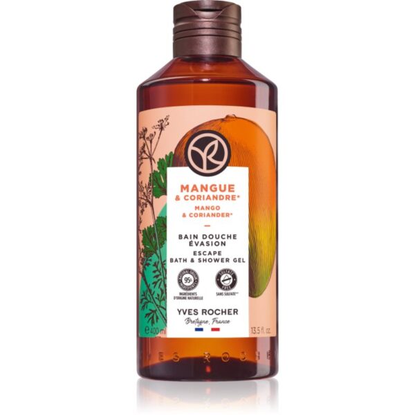 Yves Rocher Bain de Nature gel de dus revigorant Mango & Coriander 400 ml-Țena