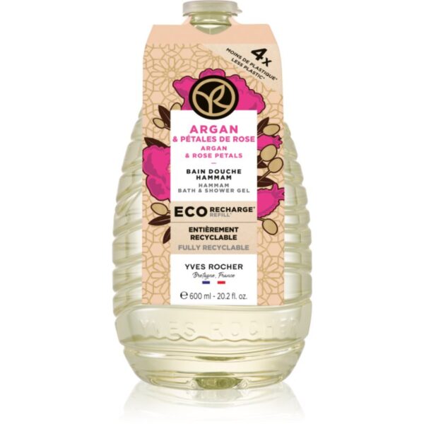 Yves Rocher Bain de Nature gel de duș rezervă Argan & Rose Petals 600 ml-ro