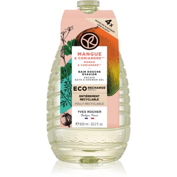 Yves Rocher Bain de Nature gel de duș rezervă Mango & Coriander 600 ml-ro