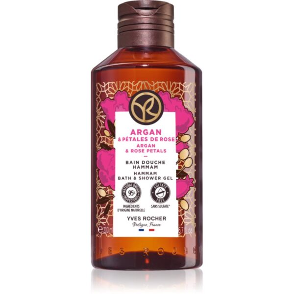 Yves Rocher Bain de Nature gel de dus si baie Argan & Rose Petals 200 ml-Țena
