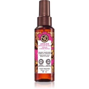 Yves Rocher Bain de Nature spray parfumat pentru corp și păr pentru femei Argan & Rose Petals 100 ml-ro
