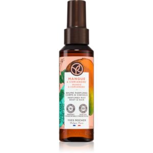 Yves Rocher Bain de Nature spray parfumat pentru corp și păr pentru femei Mango & Coriander 100 ml-ro