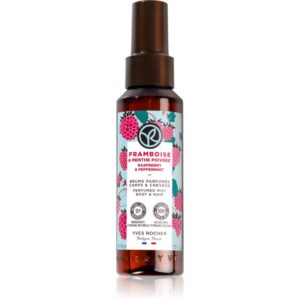Yves Rocher Bain de Nature spray parfumat pentru corp și păr pentru femei Raspberry & Peppermint 100 ml-ro