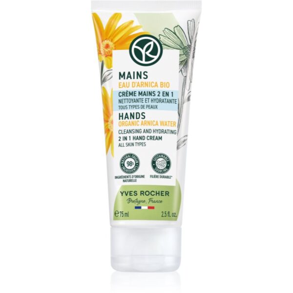Yves Rocher Mains crema de maini hidratanta antibacterial Organic Arnica Water 75 ml-Țena
