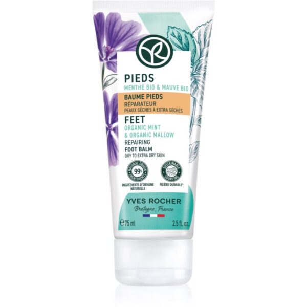 Yves Rocher Pieds balsam regenerator pentru picioare Organic Mint & Organic Mallow 75 ml-Țena