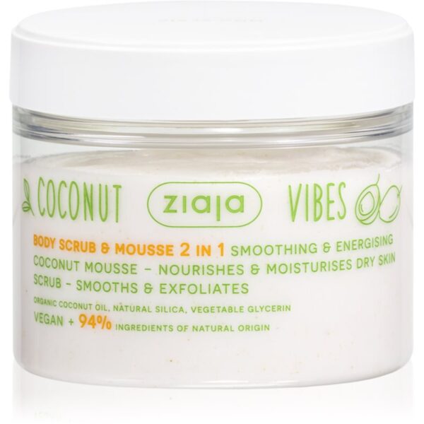 Ziaja Coconut Vibes exfoliant pentru corp cu efect de hidratare 270 ml-Țena
