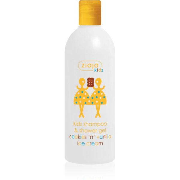Ziaja Kids Cookies 'n' Vanilla Ice Cream sampon si gel de baie 2 in 1 pentru copii de 3 ani Cookies & Vanilla 400 ml-ro