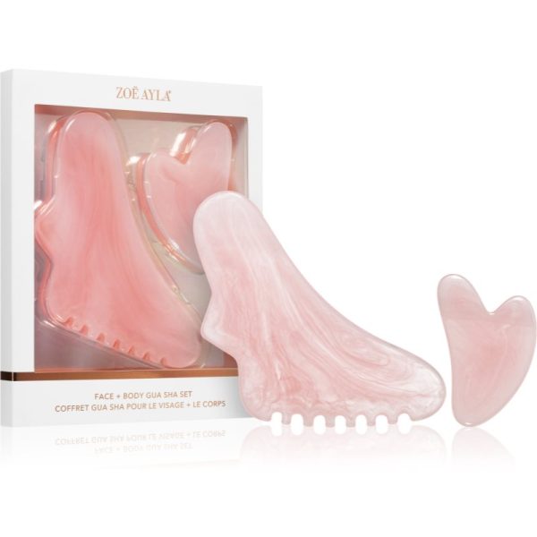 Zoë Ayla Face & Body Gua Sha Set accesoriu de masaj pentru fata si corp-Țena