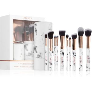 Zoë Ayla Makeup Brush Set Marble 10 Piece set de pensule cu husă-Țena