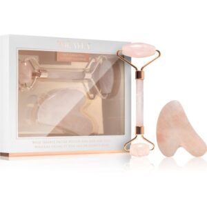 Zoë Ayla Rose Quartz Facial Roller And Gua Sha Tool set cadou faciale-Țena