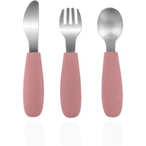 Zopa Silicone Children's Cutlery tacâmuri pentru copii 6 m+ Old Pink 3 buc-Țena