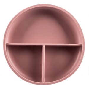 Zopa Silicone Divided Plate farfurie compartimentată cu ventuză Old Pink 1 buc-ro
