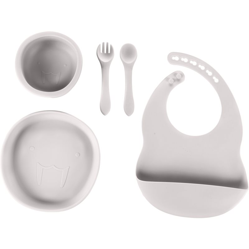 Zopa Silicone Set serviciu de masă pentru copii pentru copii Dove Grey 1 buc-ro