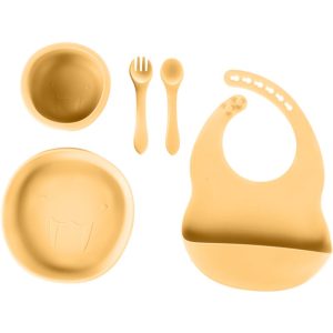 Zopa Silicone Set serviciu de masă pentru copii pentru copii Mustard Yellow-ro