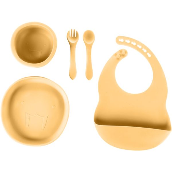 Zopa Silicone Set serviciu de masă pentru copii pentru copii Mustard Yellow-ro