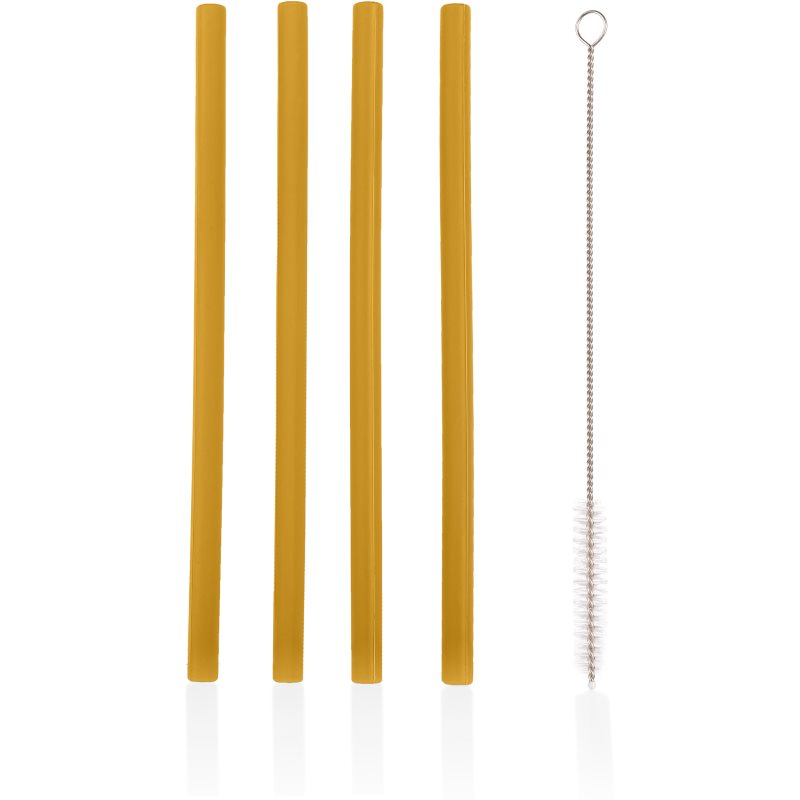 Zopa Silicone Straw pai din silicon + perie de par 6 m+ Mustard Yellow 4 buc-Țena