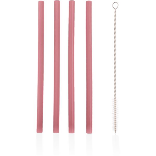 Zopa Silicone Straw pai din silicon + perie de par 6 m+ Old Pink 4 buc-Țena