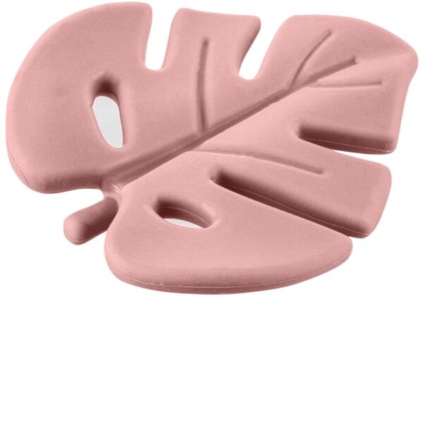 Zopa Silicone Teether Leaf jucărie pentru dentiție Old Pink 1 buc-ro