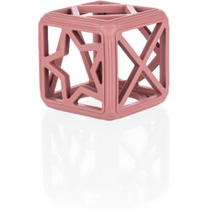 Zopa Silicone Teether Square jucărie pentru dentiție 0 m+ Old Pink 1 buc-ro