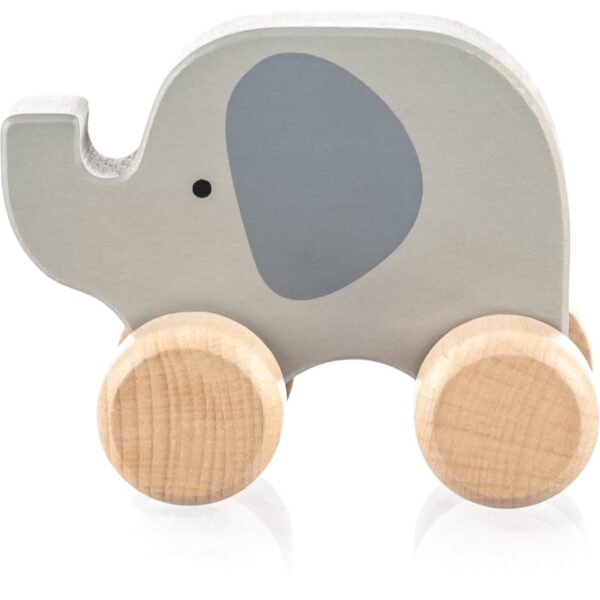 Zopa Wooden Animal animal pe rotile din lemn Elephant 1 buc-Țena