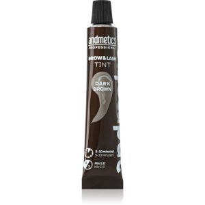 andmetics Professional Brow & Lash Tint vopsea pentru sprancene si gene culoare Dark Brown 20 ml-ro