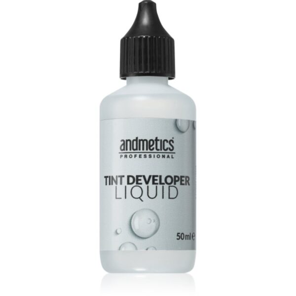 andmetics Professional Tint Developer Liquid emulsie activa pentru colorarea spencenelor si a genelor 50 ml-ro