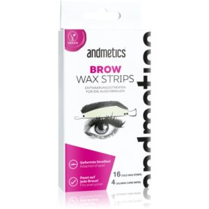 andmetics Wax Strips Brow benzi depilatoare cu ceara rece pentru sprâncene 16 buc-Țena