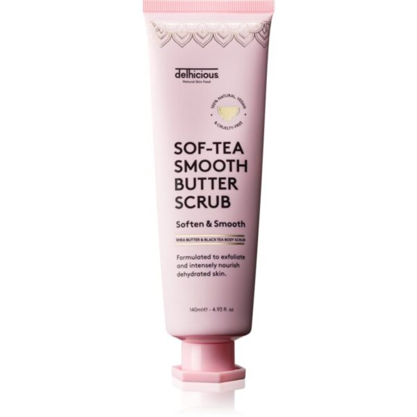 delhicious Sof-Tea Smooth Butter Scrub exfoliant de corp hidratant cu efect de exfoliere 140 ml-ro