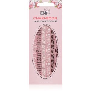 emi Charmicon Words Black/White folii autocolante pentru unghii 3D #52 1 buc-Țena