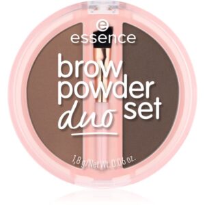 essence Brow Powder Duo set pentru sprancene culoare 02 Medium 1.8 g-ro