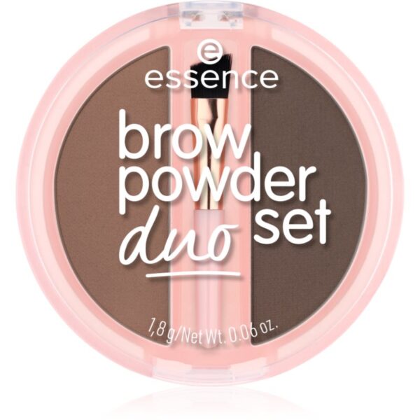 essence Brow Powder Duo set pentru sprancene culoare 02 Medium 1.8 g-ro