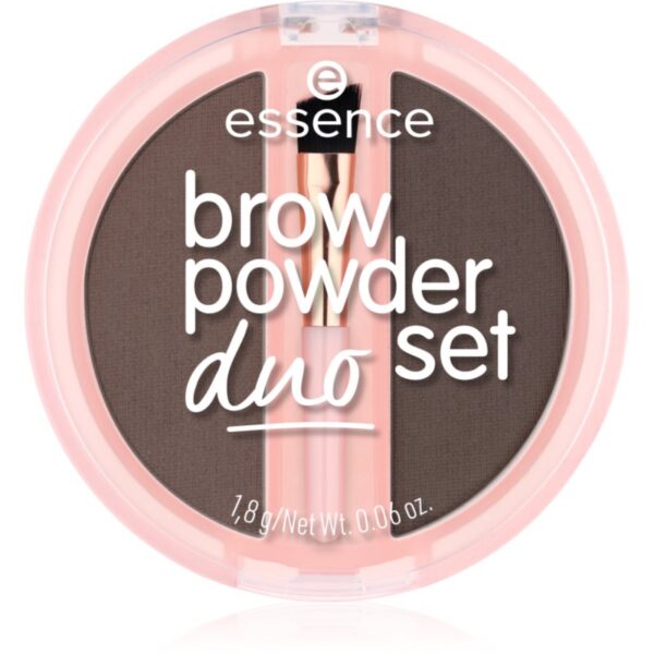 essence Brow Powder Duo set pentru sprancene culoare 03 Dark 1.8 g-ro